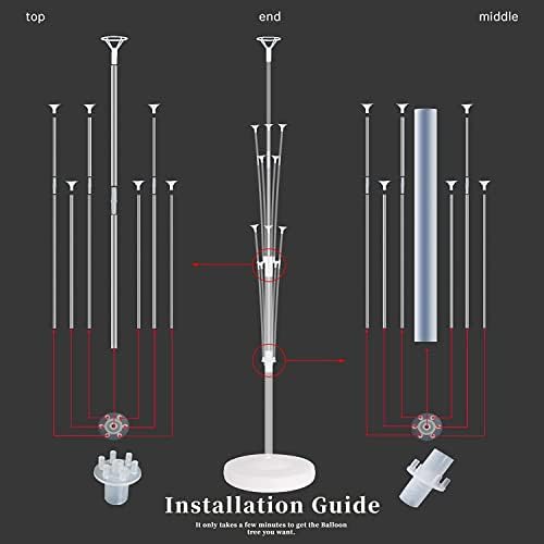 Set of 2 Balloon Column Kit with Stand, Base, Pole for Party Decor in 2 Count (Pack of 1) in White, alternate view 4