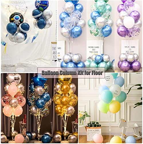 Set of 2 Balloon Column Kit with Stand, Base, Pole for Party Decor in 2 Count (Pack of 1) in White, alternate view 6