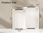 Set of 2 Bamboo Serving Trays with Metal Handles(White) in White, alternate view 3