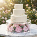 Set of 2 Clear Acrylic Fillable Cake Stand, Cake Tier Display Stand Cupcake Stand, 12 Inch & 8 Inch Round, alternate view 6