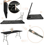Set of 2 Folding Table 5 FT Camping Table Portable Heavy Duty Plastic Rectangular Outdoor Dining Table Steel, alternate view