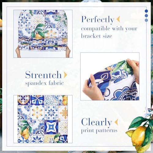 Set of 2 Lemon Arch Backdrop for Amalfi Last Toast on The Coast in 6 ft x 5 ft in Blue, Yellow, alternate view 3