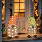 Set of 2 Lighted Christmas Gnomes Decorations, 50L 2 FT Stack-able Gnome Christmas Decor for Indoor Outdoor, alternate view 4
