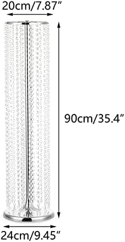 Set of 2 Luxurious Crystal Flower Stand Wedding Centerpieces on Floor Tall Metal Flower Arrangement Stand, alternate view 3