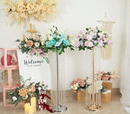 Set of 2 Luxurious Crystal Flower Stand Wedding Centerpieces on Floor Tall Metal Flower Arrangement Stand, alternate view 4