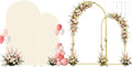 Set of 2 Metal Arch Backdrop Stands with Beige Covers, 6/7.2FT