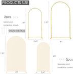 Set of 2 Metal Arch Backdrop Stands with Beige Covers, 6/7.2FT, alternate view 3
