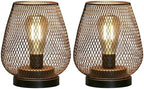 Set of 2 Metal Cage LED Lantern Battery Powered Cordless Accent Light with LED Great for Weddings Parties Patio