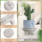 Set of 2 Mini Wood Risers for Decor Round Wooden Riser, White in brown, alternate view 4