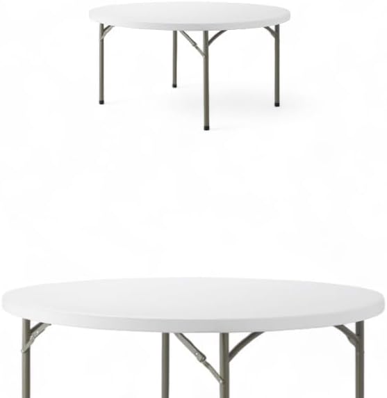 Set of 2-Pack! 60-Inch"Round Granite White Plastic Folding Table, Event table, Heavy-duty table, Event supplies