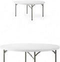 Set of 2-Pack! 60-Inch"Round Granite White Plastic Folding Table, Event table, Heavy-duty table, Event supplies