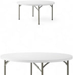 Set of 2-Pack! 60-Inch"Round Granite White Plastic Folding Table, Event table, Heavy-duty table, Event supplies