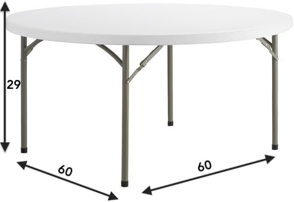Set of 2-Pack! 60-Inch"Round Granite White Plastic Folding Table, Event table, Heavy-duty table, Event supplies, alternate