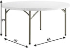 Set of 2-Pack! 60-Inch"Round Granite White Plastic Folding Table, Event table, Heavy-duty table, Event supplies, alternate