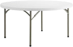 Set of 2-Pack! 60-Inch"Round Granite White Plastic Folding Table, Event table, Heavy-duty table, Event supplies, alternate