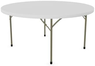 Set of 2-Pack! 60-Inch"Round Granite White Plastic Folding Table, Event table, Heavy-duty table, Event supplies, alternate