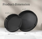 Set of 2 Round Serving Trays Black Decorative Tray(Black) in Black, alternate view 3