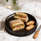 Set of 2 Round Serving Trays Black Decorative Tray(Black) in Black, alternate view 6