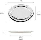 Set of 2 Stainless Steel 12” Oval Platter- Serving Platters for Appetizer Snack Fruit Cup Cake Server Tray, alternate view 3