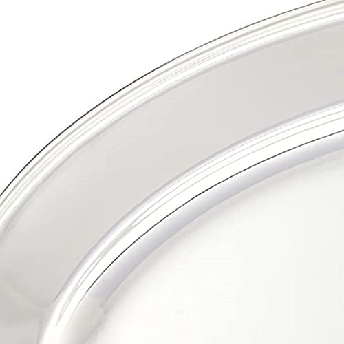 Set of 2 Stainless Steel 12” Oval Platter- Serving Platters for Appetizer Snack Fruit Cup Cake Server Tray, alternate view 4