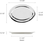 Set of 2 Stainless Steel 14” Oval Platter- Serving Platters for Appetizer Snack Fruit Cup Cake Server Tray, alternate view 3