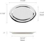 Set of 2 Stainless Steel 18” Oval Platter- Serving Platters for Appetizer Snack Fruit Cup Cake Server Tray, alternate view 3