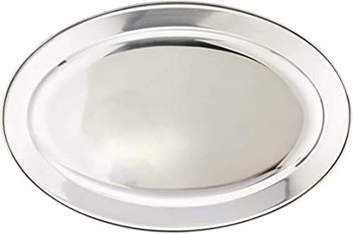 Set of 2 Stainless Steel 20” Oval Platter- Serving Platters for Appetizer Snack Fruit Cup Cake Server Tray, alternate view 5
