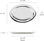 Set of 2 Stainless Steel 22” Oval Platter- Serving Platters for Appetizer Snack Fruit Cup Cake Server Tray, alternate view 3