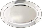 Set of 2 Stainless Steel 22” Oval Platter- Serving Platters for Appetizer Snack Fruit Cup Cake Server Tray, alternate view 5