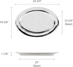 Set of 2 Stainless Steel 26” Oval Platter- Serving Platters for Appetizer Snack Fruit Cup Cake Server Tray, alternate view 3