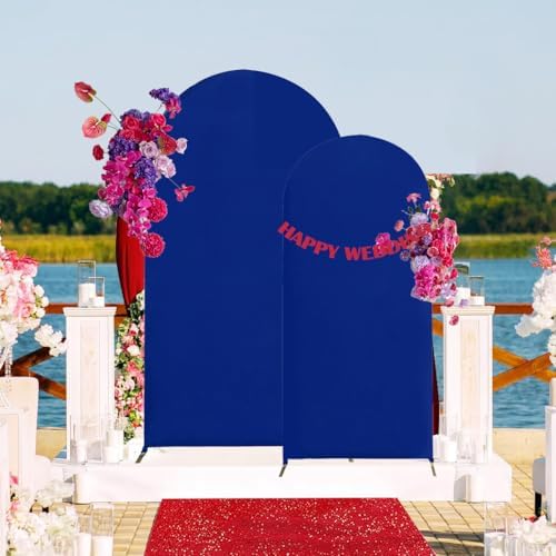Set of 2 Stretchy Arch Backdrop Covers, Royal Blue, 6FT/7.2FT in Royal Blue, alternate view 2