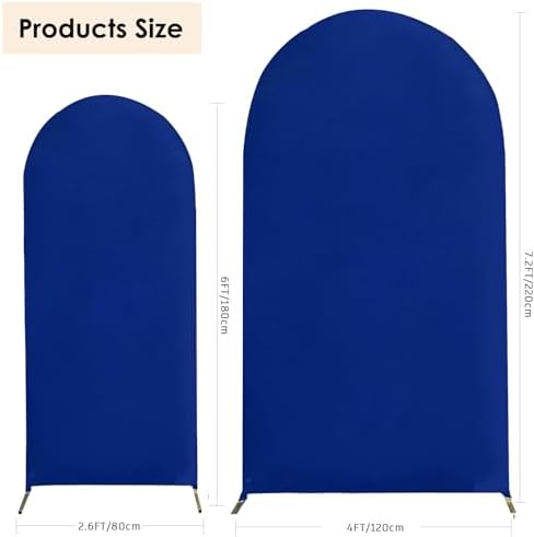 Set of 2 Stretchy Arch Backdrop Covers, Royal Blue, 6FT/7.2FT in Royal Blue, alternate view 3