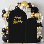 Set of 2 Stretchy Arch Backdrop Covers with Sign, Black, 6/7.2FT in Black, alternate view 2