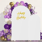 Set of 2 Stretchy Arch Backdrop Covers with Sign, White, 6/7.2FT in White, alternate view 7