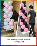 Set of 2 Up to 7-Ft Adjustable Metal Balloon Column Stands in 2.1M - Set of 2 in Blue, alternate view 4