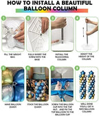 Set of 2 Up to 7-Ft Adjustable Metal Balloon Column Stands in 2.1M - Set of 2 in Blue, alternate view 6