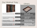 Set of 2 Walnut Wood Serving Trays with Metal Handles in Brown, alternate view 6