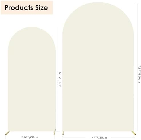 Set of 2 Wedding Stretchy Arch Backdrop Cover, Ivory,6FT/7.2FT in Ivory, alternate view 3