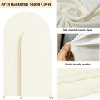 Set of 2 Wedding Stretchy Arch Backdrop Cover, Ivory,6FT/7.2FT in Ivory, alternate view 4