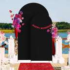 Set of 2 Wedding Stretchy Arch Backdrop Covers, Black, 6FT/7.2FT in Black, alternate view 5