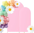 Set of 2 Wedding Stretchy Arch Backdrop Covers, Pink, 6FT/7.2FT in Pink