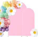 Set of 2 Wedding Stretchy Arch Backdrop Covers, Pink, 6FT/7.2FT in Pink