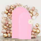 Set of 2 Wedding Stretchy Arch Backdrop Covers, Pink, 6FT/7.2FT in Pink, alternate view 2