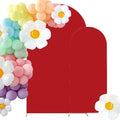 Set of 2 Wedding Stretchy Arch Backdrop Covers, Red, 6FT/7.2FT in Red