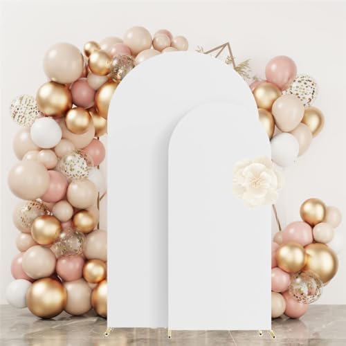 Set of 2 Wedding Stretchy Arch Backdrop Covers, White, 6FT/7.2FT in White, alternate view 2