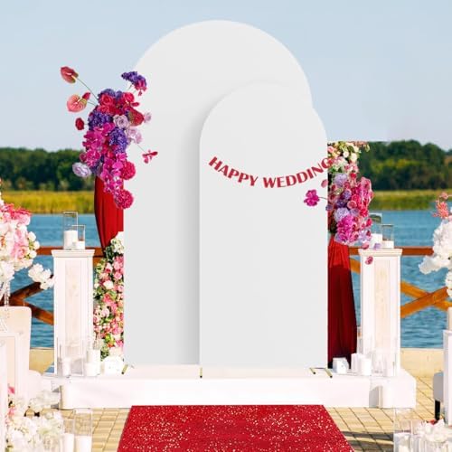 Set of 2 Wedding Stretchy Arch Backdrop Covers, White, 6FT/7.2FT in White, alternate view 5