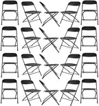 Set of 20, Black Plastic Folding Chair Steel Frame Commercial High Capacity Event Chair Lightweight Set for