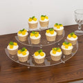 Set of 3 Acrylic Dessert Display Pedestal Stands - 3-Tier Clear Half-Moon Riser Stand for Cupcakes, Perfumes &