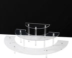 Set of 3 Acrylic Dessert Display Pedestal Stands - 3-Tier Clear Half-Moon Riser Stand for Cupcakes, Perfumes &, alternate