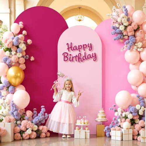 Set of 3 Arch Backdrop Covers(6ft, 5ft, 4ft) - Premium Stretchy Spandex Backdrop Arch Stand Cover for Baby, alternate view 2
